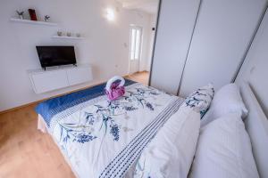 Postel nebo postele na pokoji v ubytování Pension Kathi