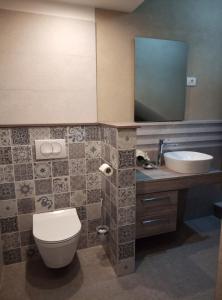 a bathroom with a toilet and a sink at Apartments Emili in Dajla