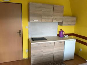 Kuchyň nebo kuchyňský kout v ubytování Apartmány Ingrid