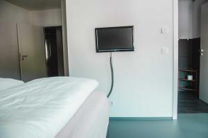 Televiisor ja/või meelelahutuskeskus majutusasutuses BikeHikeSleep Apartments