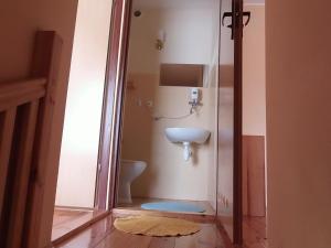 a bathroom with a toilet and a sink at apartamenty-domy in Lubiatowo