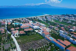an aerial view of a city next to the water at Cozy house 3 in Vrachati