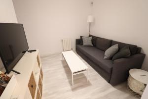 a living room with a couch and a tv at Cool Apartment - Parc Migdia - Center Girona in Girona