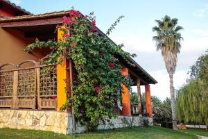 una casa con flores a un lado. en Agriturismo I Vigneti en Olmedo