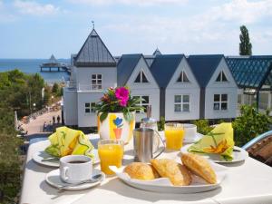 Možnosti snídaně pro hosty v ubytování Kurhotel zu Heringsdorf