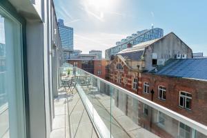 a view from the window of a building at Hilltop Serviced Apartments- Northern Quarter in Manchester