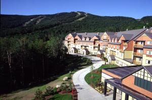 arial view of a resort with mountains in the background at Jordan Hotel in Newry