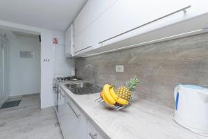 Kuchyň nebo kuchyňský kout v ubytování Apartment Island Dream