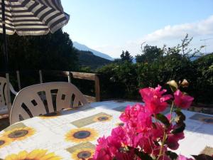 Vista generica sulle montagne o vista sulle montagne dall'interno della villa