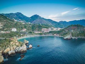 an aerial view of a large body of water at Taormina Panoramic Hotel in Taormina