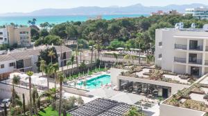 an aerial view of a resort with a pool at Hotel Paradiso Garden in Playa de Palma
