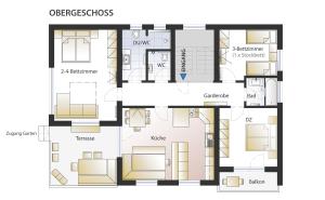 Plán poschodí v ubytovaní Ferienhaus Monte Bianco