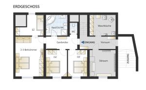 Plán poschodí v ubytovaní Ferienhaus Monte Bianco