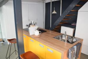 Kuchyň nebo kuchyňský kout v ubytování Boathotel Rotterdam Wilhelmina