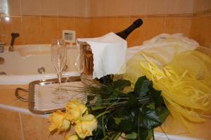 Koupelna v ubytování Hotel Motel Gold