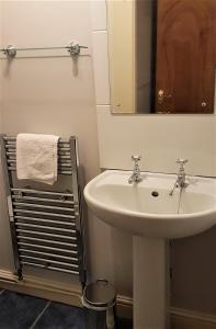 Ashwellthorpe的住宿－The Pelican Guesthouse，一间带水槽和镜子的浴室