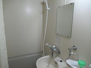 北见Hotel Crown Hills Kitami Annex的带水槽和镜子的浴室 更多19张照片