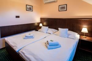 Łóżko lub łóżka w pokoju w obiekcie Hotel U Hejtmana Šarovce