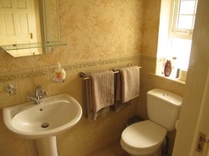 a bathroom with a toilet and a sink at Riverside Lodge in Carlingford +46 photos