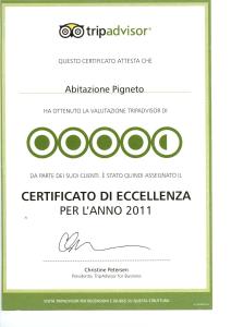 Certifikát, hodnocení, plakát nebo jiný dokument vystavený v ubytování Abitazione Pigneto B&B