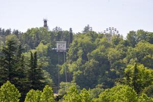 a tower on top of a hill with trees at Anastasia Apartment in Kutaisi