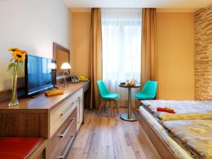 TV a/nebo společenská místnost v ubytování Hotel Viktor