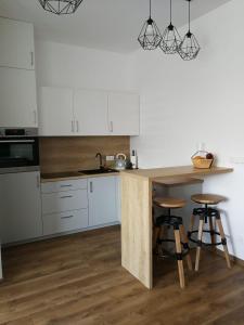 Virtuve vai virtuves zona naktsmītnē Apartament Liliana