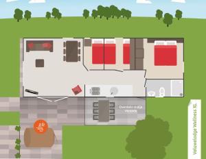 Půdorys ubytování 6 pers. Veluwelodge XL met Sauna