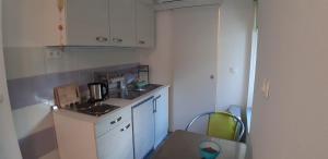 Kuchyň nebo kuchyňský kout v ubytování Apartmani Orhideja