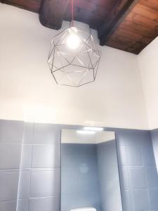 aendant light hanging from a ceiling in a bathroom at Al Belenzani Appartamento in Trento