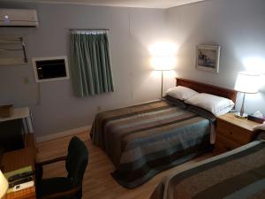 Postel nebo postele na pokoji v ubytování Pinecone Motel