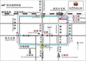 a map of the subway station in china at Grand Soluxe Hotel Xi'an in Xi'an