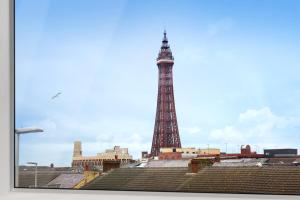 a view of the eiffel tower from the roof at Blackbird Luxury Apartments Room 3 in Blackpool