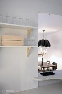 Kuchyňa alebo kuchynka v ubytovaní APARTAMENT TARASY GDYNI z OGRÓDKIEM