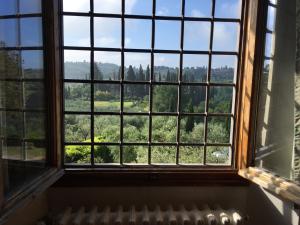 a window with a view of a forest at Villetta Gabriella in Impruneta