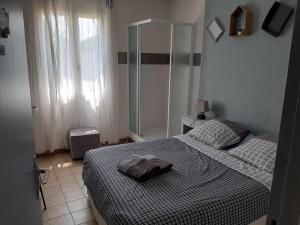 カルパントラにあるLa Maison d'Ogoouéのベッドルーム(ベッド1台、窓付)