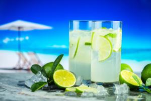 a glass of lime margarita with lime slices at Riverside Sunset Homestay in Hoi An