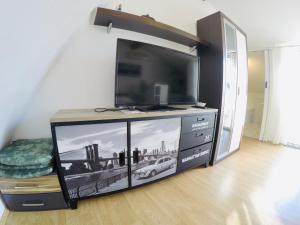 Televízia a/alebo spoločenská miestnosť v ubytovaní Apartments Lopac Jadranovo