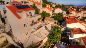 an overhead view of a city with houses and trees at Dubrovnik Icy Guest House in Dubrovnik