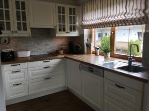 Eldhús eða eldhúskrókur á Apartment Hahnenkammblick