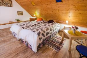 Postel nebo postele na pokoji v ubytování Ubytování Hrusice