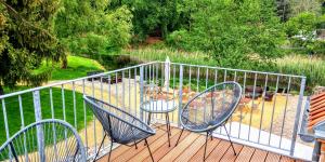 Ein Balkon oder eine Terrasse in der Unterkunft Mühle Tornow am Wentowsee