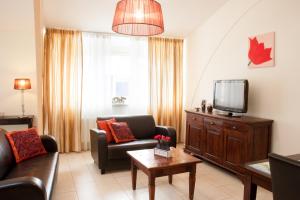 TV a/nebo společenská místnost v ubytování Apartement De Vosseburch
