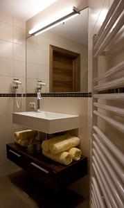 ラムサウ・イム・ツィラータールにあるVilla Seppのバスルーム(洗面台、鏡付)