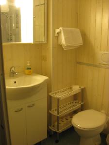 a small bathroom with a sink and a toilet at LORELY in Udine