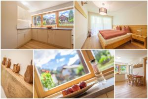a collage of pictures of a kitchen and a room at Chalet Martin in Valdaora