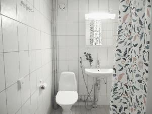 a bathroom with a toilet and a sink at Spacious Downtown Apartment with Balcony next to Restaurants - Hosted by 2ndhomes in Tampere +11 photos