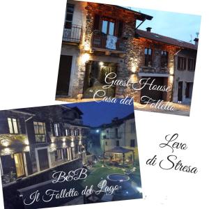 a collage of photos of a building at B&B Il Folletto del Lago in Stresa