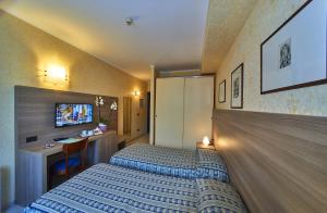 TV a/nebo společenská místnost v ubytování Hotel Alberi