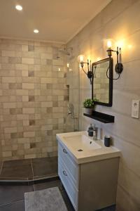 A bathroom at Royal Ferenciek Apartment